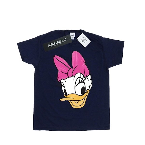 Disney Womens/Ladies Daisy Duck Head Painted Cotton Boyfriend T Navy Blue XXL