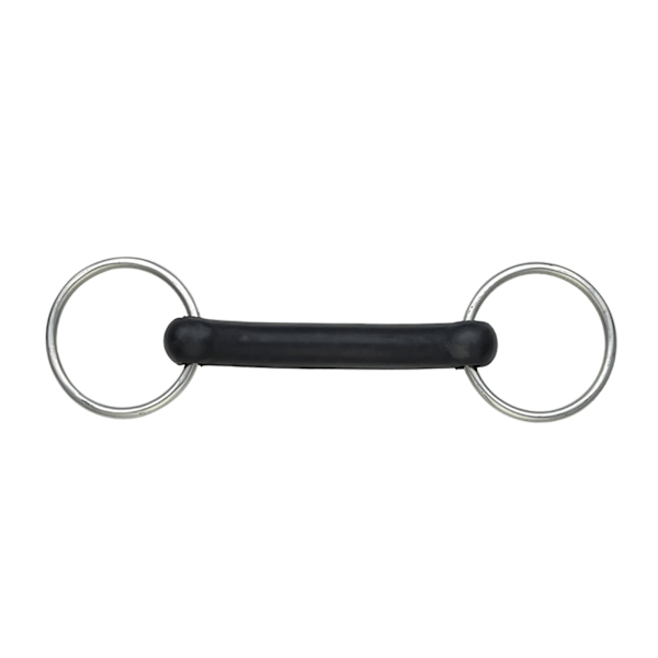 Shires Flexibelt Gummibett med Lösa Ringar 4.5in Svart Black/Silver 4.5in