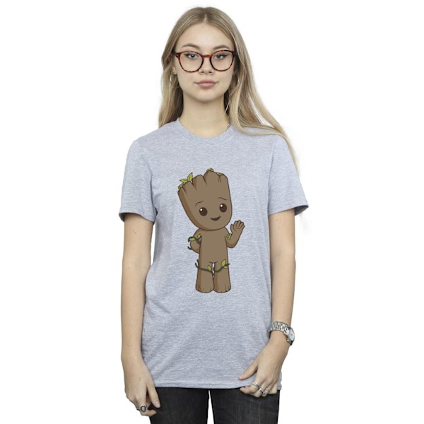 Marvel Dam/Kvinnor Jag Är Groot Söta Groot Bomull Pojkvän T-S Sports Grey S