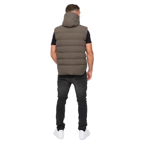 Crosshatch Kampleys vadderad väst med präglad logotyp för män XXL Deep Olive Deep Olive XXL