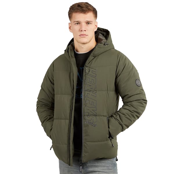 Henleys Herr System Ski Puffer Jacka M Khaki Grön Khaki Green M