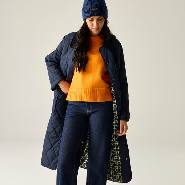 Regatta Dam Orla Kiely Eclipse Mellanlång Jacka 14 UK Navy 14 UK