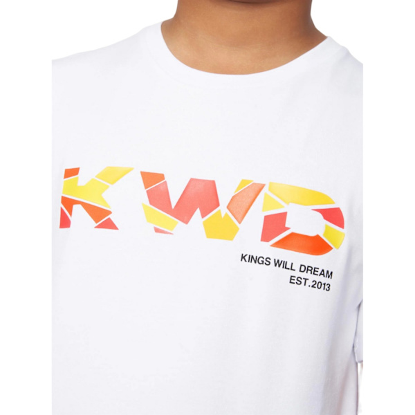 Kings Will Dream Boys Fracture Hoodie 11-12 år Optic White/O Optic White/Orange 11-12 Years