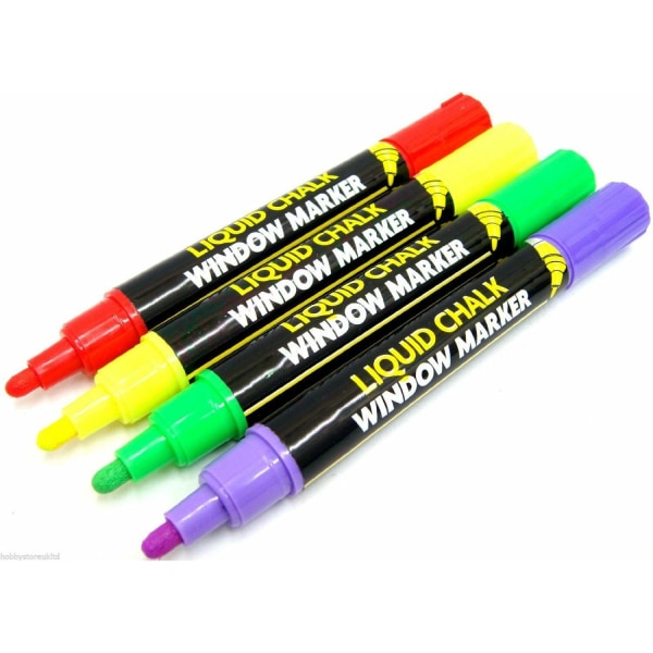 County Stationery Chalk Marker (Pack of 4) One Size Multicolour Multicoloured One Size