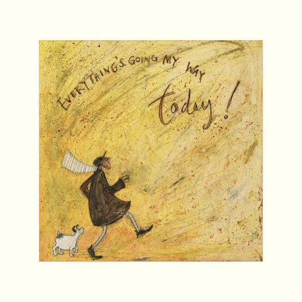 Sam Toft Allt Går Min Väg Idag! Inramad Konsttryck 40cm Yellow/Brown 40cm x 40cm