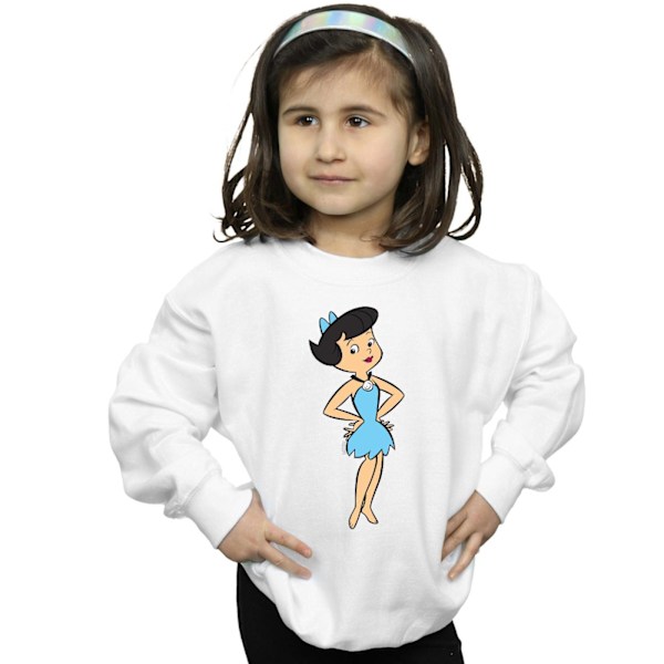 The Flintstones Girls Betty Rubble Classic Pose Sweatshirt 5-6 White 5-6 Years