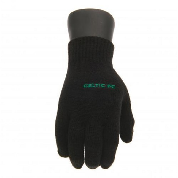 Celtic FC Barn/Barn Knittade Handskar En Storlek Svart/Grön Black/Green One Size