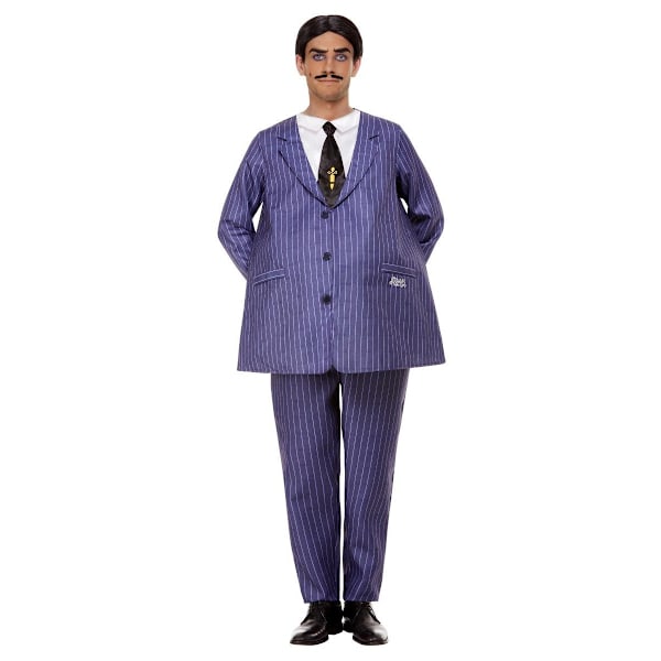 Addams Familjen Herrkostym Gomez Stor Lila/Vit Purple/White L