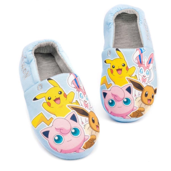 Pokemon Girls Slippers 1 UK Pastellblå/Gul/Rosa Pastel Blue/Yellow/Pink 1 UK