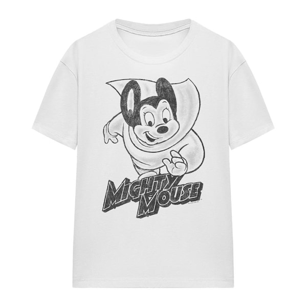 Mighty Mouse Unisex Vuxen Mighty Sketch T-Shirt XL Vit White XL