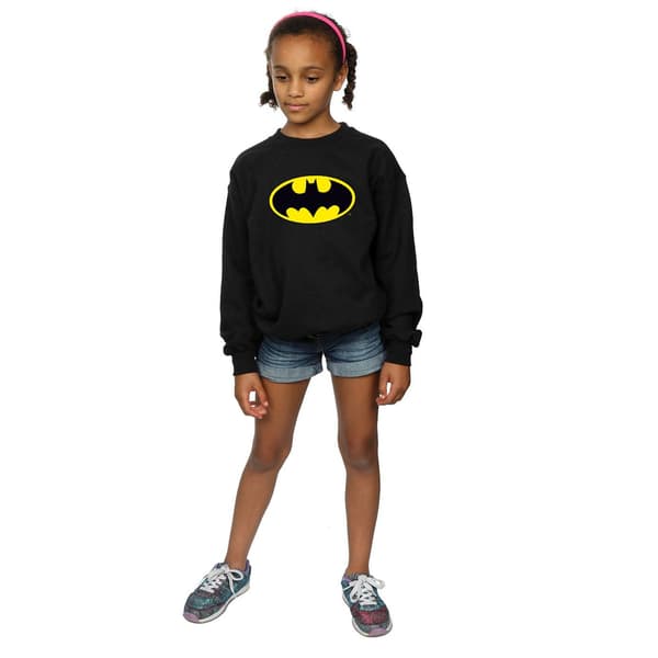 DC Comics Flickor Batman Logotyp Tröja 7-8 År Svart Black 7-8 Years