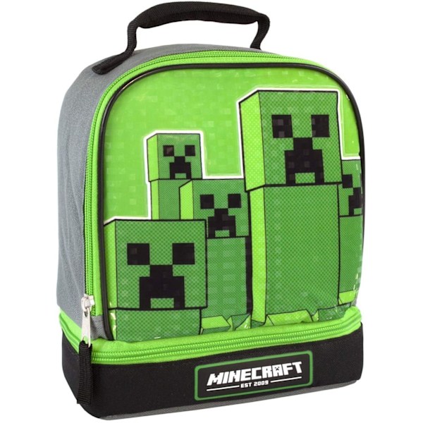Minecraft Barnkalendarium/Barn Dubbel Creeper Lunch Bag En Storlek Grön Green One Size