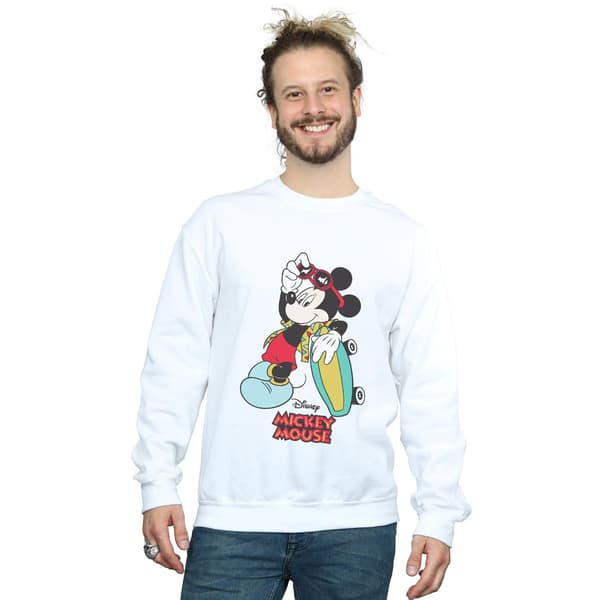 Disney Mens Mickey Mouse Skate Dude Sweatshirt M Vit White M