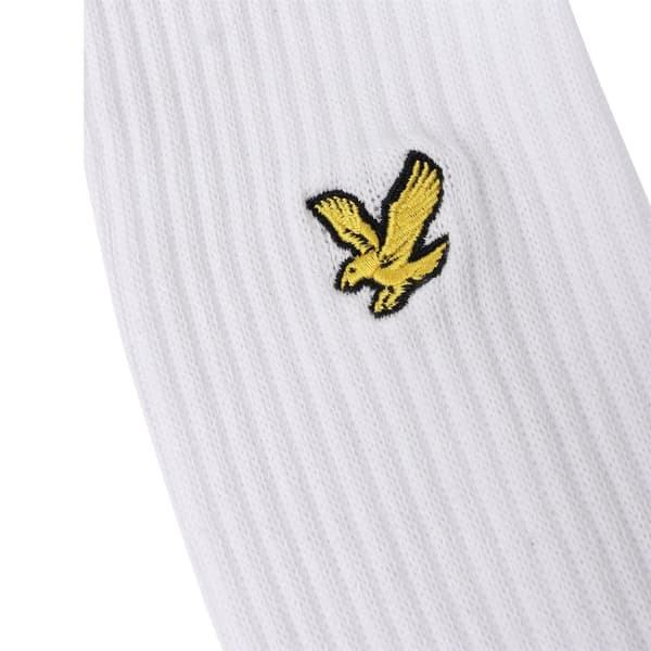 Lyle & Scott Herrstrumpor med broderad logotyp (3-pack) 7 UK Bright White 7 UK