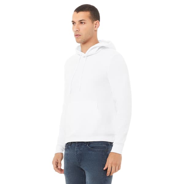 Bella + Canvas Unisex Pullover Polycotton Fleece Hooded Sweatsh White L