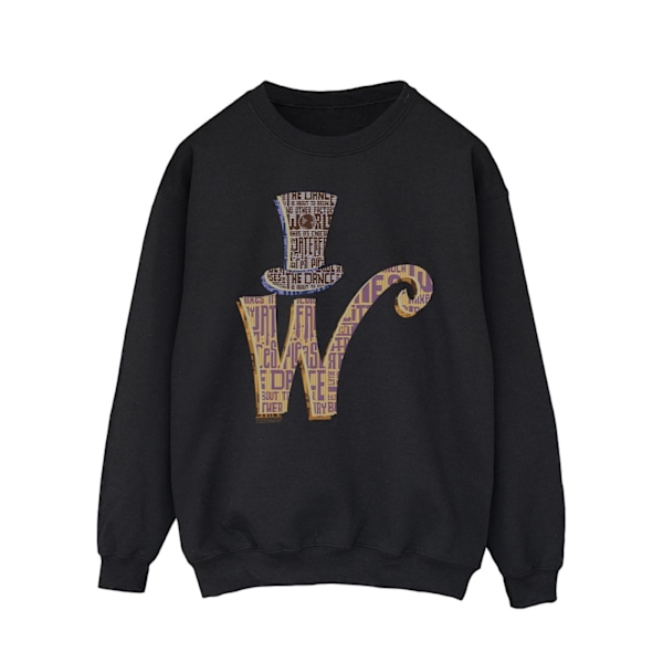 Willy Wonka Herr W Logotyp Hatt Sweatshirt XL Svart Black XL