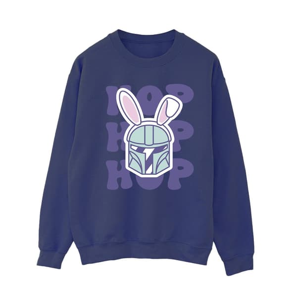 Star Wars Dam/Damer The Mandalorian Hop Into Easter Sweatshirt Navy Blue M