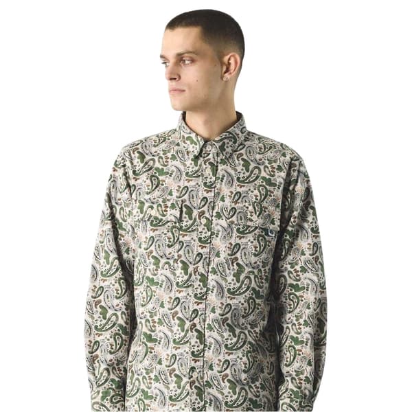 Pretty Green Herr Paisley Regular Button-Down Skjorta XL Stone Stone XL