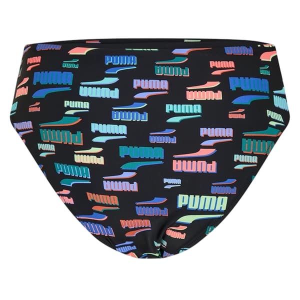 Puma Bikiniunderdelar med heltäckande logotyp för damer 12 UK Svart/Mul Black/Multicoloured 12 UK