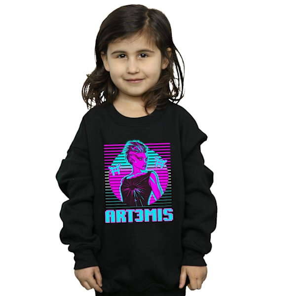 Ready Player One Girls Neon Art3mis Sweatshirt 5-6 år Svart Black 5-6 Years