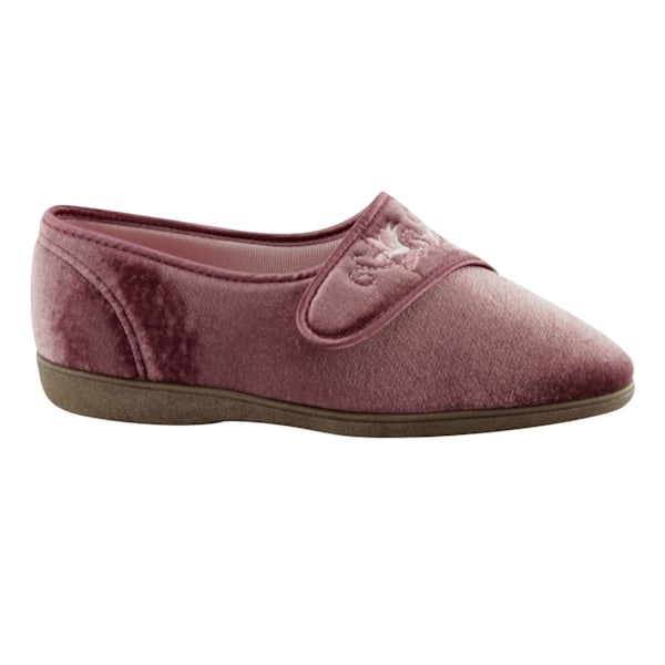Sleepers Dam/Kvinnor Jolene Touch Fastening Broderade Tofflor Heather 6 UK