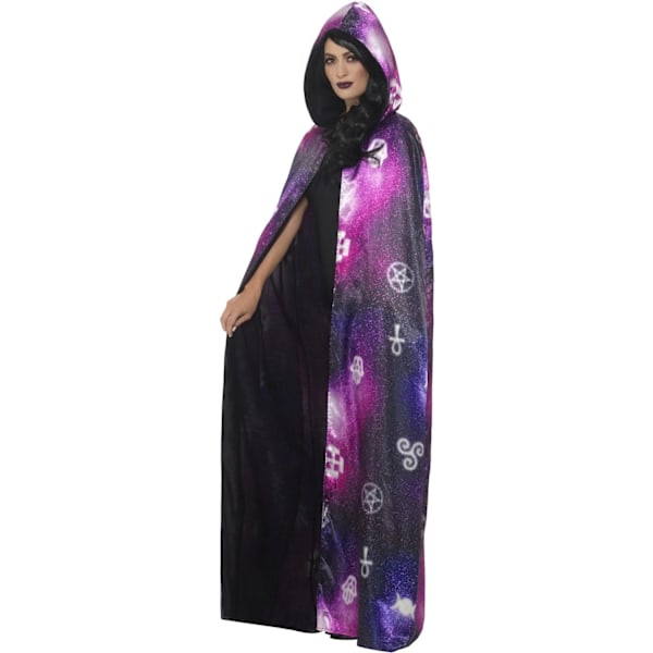 Smiffys Unisex Vuxen Spellbound Tie Dye Cape One Size Svart/Lila Black/Purple One Size