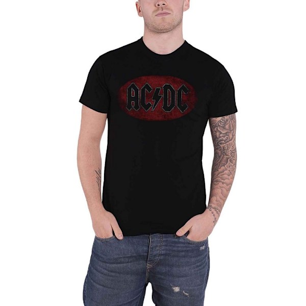 AC/DC Unisex Oval Logo T-shirt XL Svart Black XL