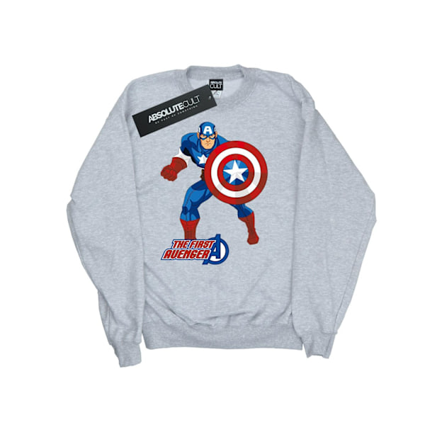 Marvel Girls Captain America The First Avenger Sweatshirt 7-8 år Sports Grey 7-8 Years