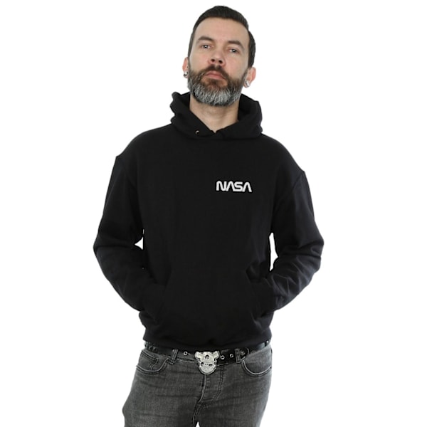 NASA Herr Modern Logo Bröst Hoodie S Svart Black S