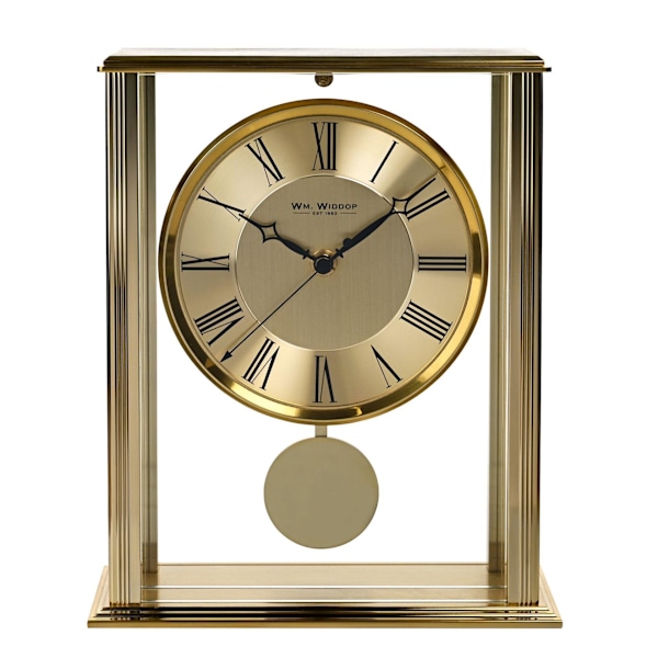 Wm.Widdop Guld Mantel Klocka Med Pendel En Storlek En Färg One Colour One Size