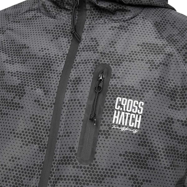 Crosshatch Herr Janscore Heltäckande Tryckt Polyester Huva Jacka Black XL