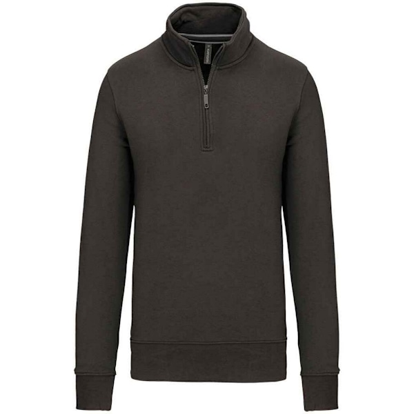 Kariban Herr Zip Neck Sweatshirt L Mörkgrå Dark Grey L