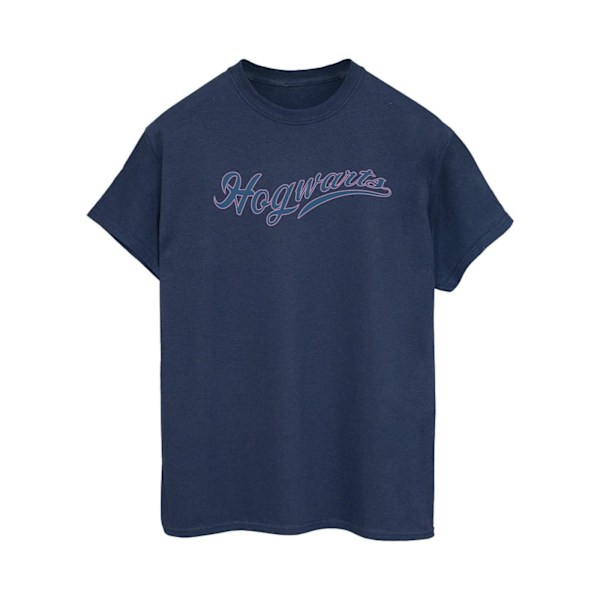 Harry Potter Dam/Kvinnor Hogwarts Skrivande Bomull Pojkvän T- Navy Blue 4XL