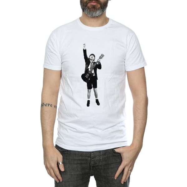 AC/DC Herr Angus Young Cut Out T-shirt M Vit White M