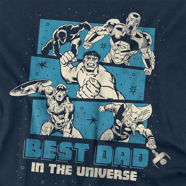 Marvel Herr Bästa Pappan I Universum Långärmad T-shirt M Marinblå Navy M