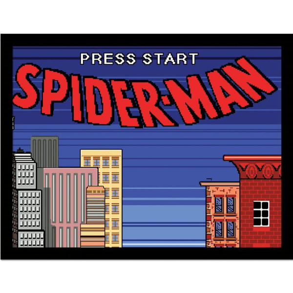 Spider-Man Press Start Inramad affisch 30cm x 40cm Flerfärgad Multicoloured 30cm x 40cm