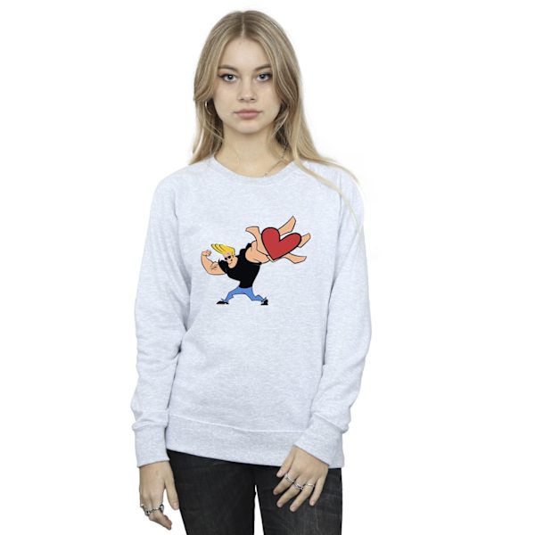 Johnny Bravo Dam/Kvinnor Hjärta Present Sweatshirt XXL Sport Sports Grey XXL