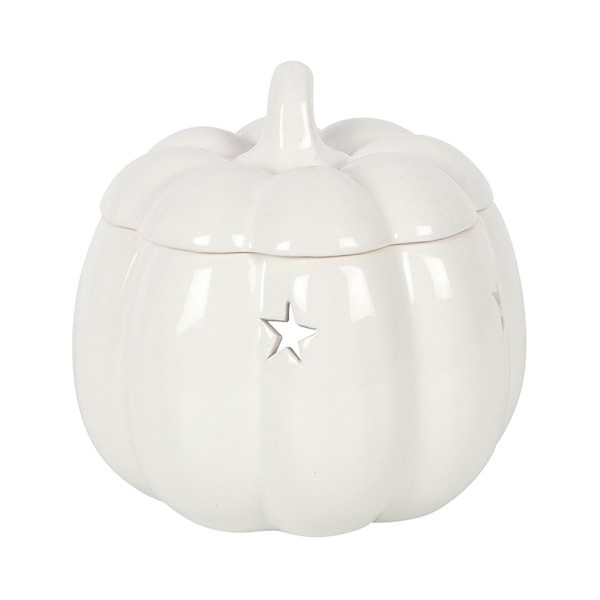 Something Different Keramisk Pumpa Oljebrännare En Storlek Vit White One Size