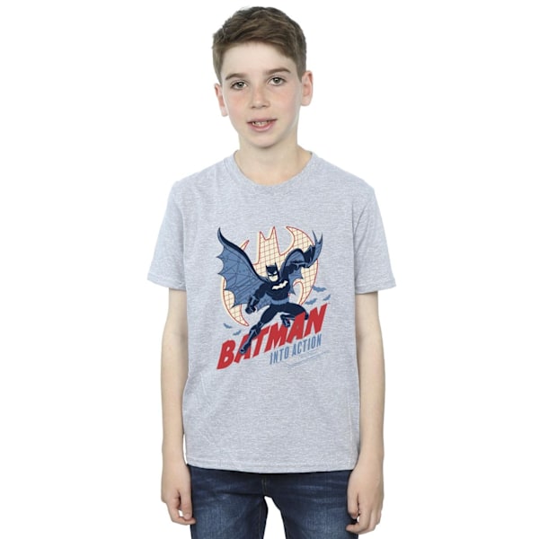 DC Comics Boys Batman Into Action T-shirt 3-4 år Sports Grey Sports Grey 3-4 Years