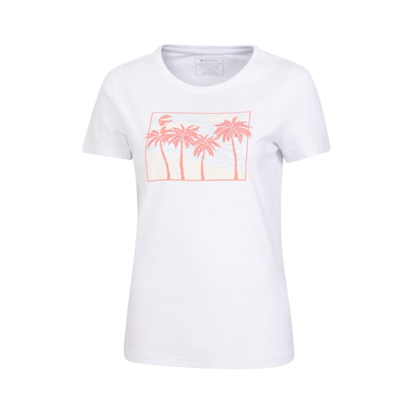 Mountain Warehouse Dam/Damer Postcard Palm Ekologisk T-shirt White 8 UK