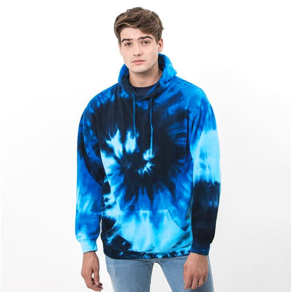 Colortone Unisex Regnbåge Tie Dye Pullover Hoodie L Blå Ocean Blue Ocean L