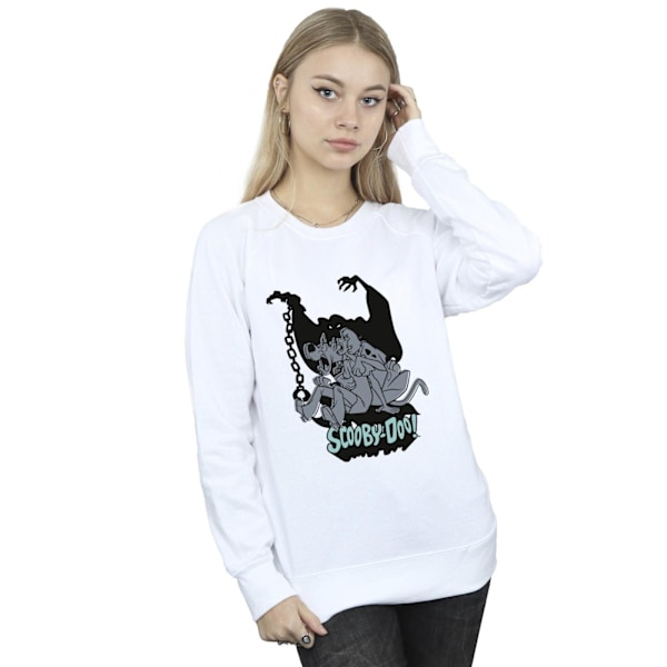 Scooby Doo Dam/Kvinnor Skrämd Hopp Sweatshirt M Vit White M