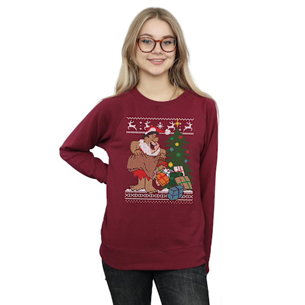 The Flintstones Dam/Damer Jul Fair Isle Sweatshirt L Burgundy L