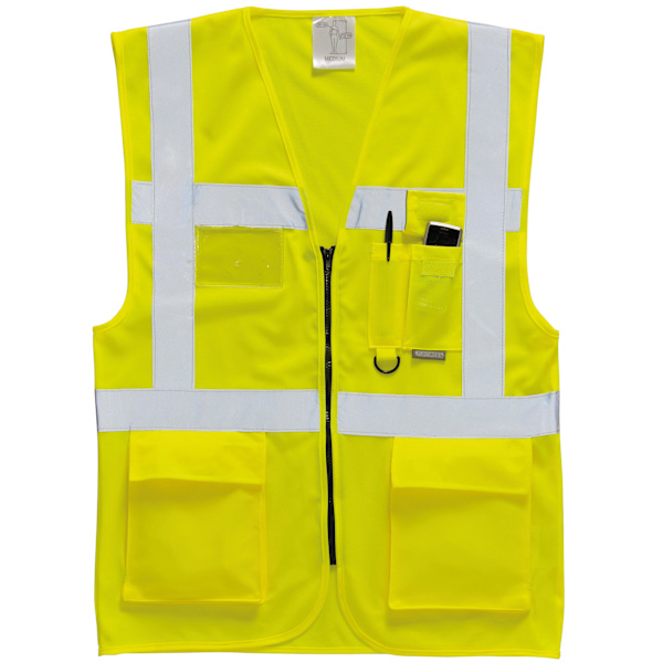 Portwest Hi Vis Executive / Manager Väst / Säkerhetskläder (2-pack) Yellow L