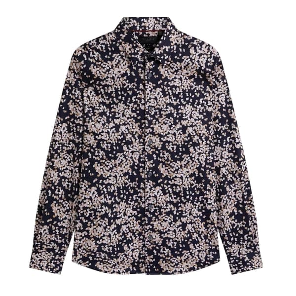 Ted Baker Herrskjorta med bladmönster L Marinblå Navy L