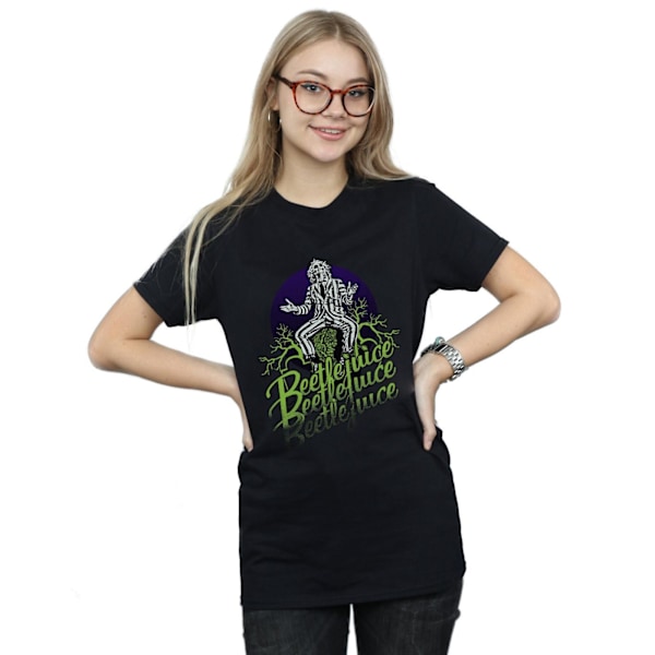 Beetlejuice Dam/Damer Blekt Pose Bomull Pojkvän T-shirt M Black M