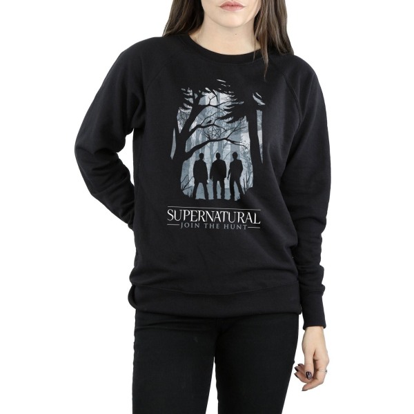Supernatural Dam/Kvinnor Grupp Kontur Sweatshirt XL Svart Black XL