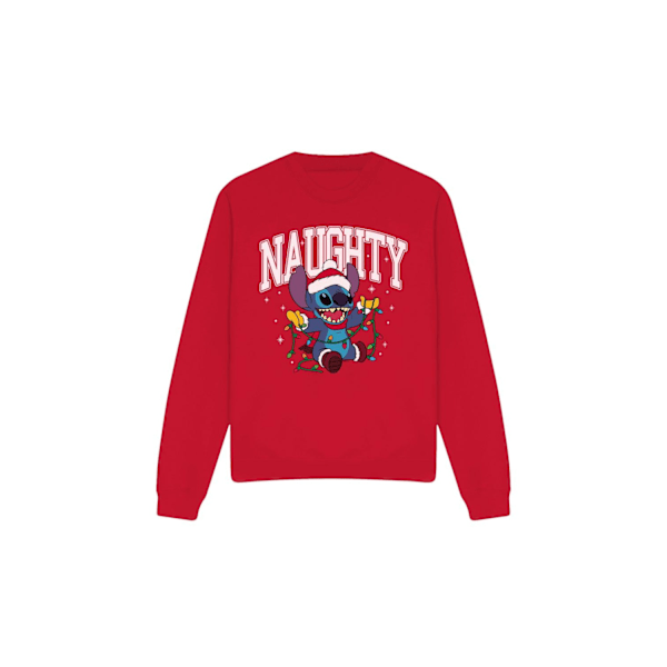 Lilo & Stitch Unisex Vuxen Naughty Stitch Julbelysning Tröja Red XL