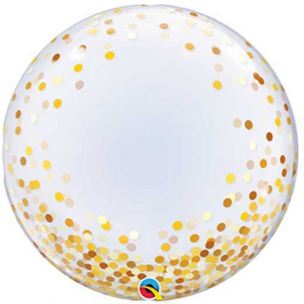 Qualatex Deco Confeffit Dot Bubble Ballong En Storlek Guld Gold One Size