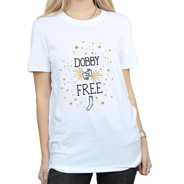 Harry Potter Dam/Damer Dobby Är Bomull Pojkvän T-shirt White 3XL